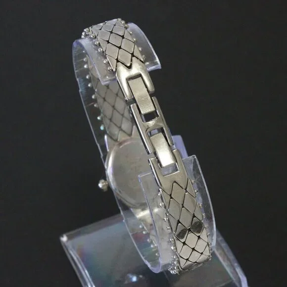 Vintage Ladies Vanity Fair Quartz Watch Mother Of Pearl Dial Stainless Bracelet
